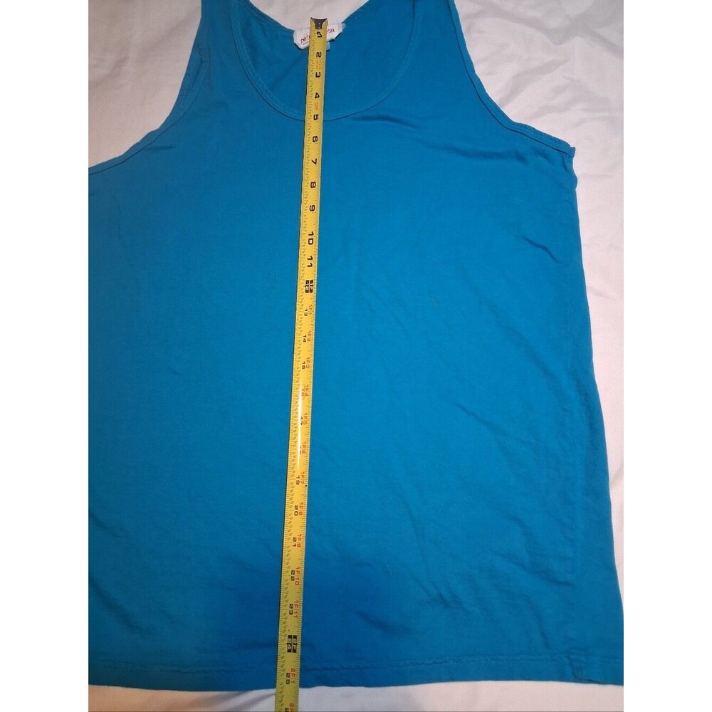 Pete & GretaTurquoise Blue Scoop Neck Tank Top Sleeveless Tee Large Activ Casual - Picture 6 of 7